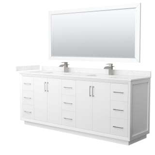 A thumbnail of the Wyndham Collection WCF414184D-VCA-UNSM70 White / Carrara Cultured Marble Top / Brushed Nickel Hardware