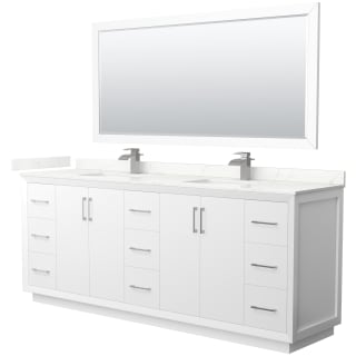 A thumbnail of the Wyndham Collection WCF414184D-QTZ-UNSM70 White / Giotto Quartz Top / Brushed Nickel Hardware