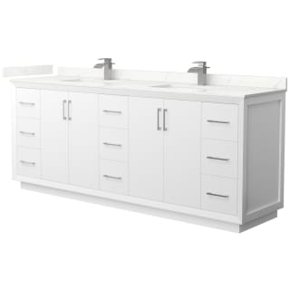 A thumbnail of the Wyndham Collection WCF414184D-QTZ-UNSMXX White / Giotto Quartz Top / Brushed Nickel Hardware