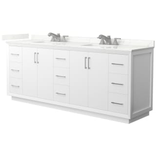 A thumbnail of the Wyndham Collection WCF414184D-QTZ-US3MXX White / Giotto Quartz Top / Brushed Nickel Hardware