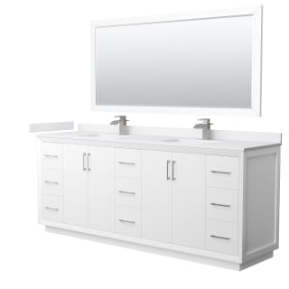 A thumbnail of the Wyndham Collection WCF414184D-VCA-UNSM70 White / White Cultured Marble Top / Brushed Nickel Hardware