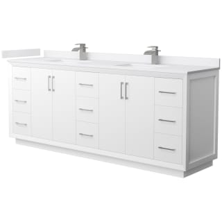 A thumbnail of the Wyndham Collection WCF414184D-VCA-UNSMXX White / White Cultured Marble Top / Brushed Nickel Hardware