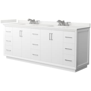 A thumbnail of the Wyndham Collection WCF414184D-QTZ-US3MXX White / White Quartz Top / Brushed Nickel Hardware