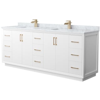 A thumbnail of the Wyndham Collection WCF414184D-NAT-UNSMXX White / Satin Bronze Hardware
