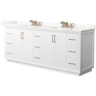 A thumbnail of the Wyndham Collection WCF414184D-QTZ-US3MXX White / Giotto Quartz Top / Satin Bronze Hardware