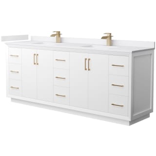 A thumbnail of the Wyndham Collection WCF414184D-VCA-UNSMXX White / White Cultured Marble Top / Satin Bronze Hardware