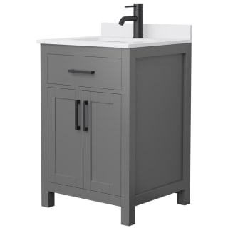 A thumbnail of the Wyndham Collection WCG242424S-VCA-MXX Dark Gray / White Cultured Marble Top / Matte Black Hardware