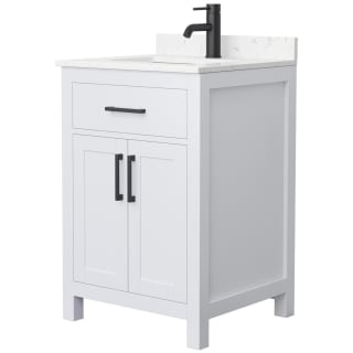 A thumbnail of the Wyndham Collection WCG242424S-VCA-MXX White / Carrara Cultured Marble Top / Matte Black Hardware
