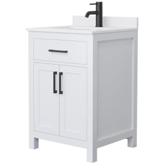 A thumbnail of the Wyndham Collection WCG242424S-VCA-MXX White / White Cultured Marble Top / Matte Black Hardware