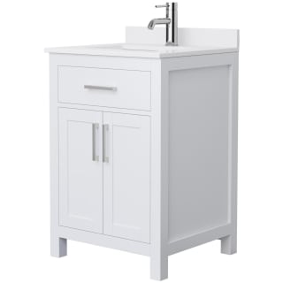 A thumbnail of the Wyndham Collection WCG242424S-VCA-MXX White / White Cultured Marble Top / Brushed Nickel Hardware