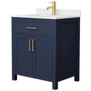 A thumbnail of the Wyndham Collection WCG242430S-UNSMXX Dark Blue / White Cultured Marble Top / Brushed Gold Hardware