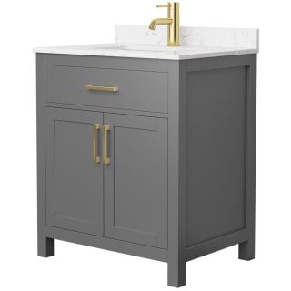 A thumbnail of the Wyndham Collection WCG242430S-UNSMXX Dark Gray / Carrara Cultured Marble Top / Brushed Gold Hardware