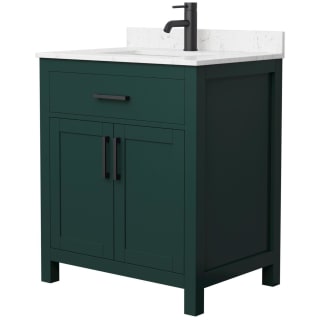 A thumbnail of the Wyndham Collection WCG242430S-UNSMXX Green / Carrara Cultured Marble Top / Matte Black Hardware
