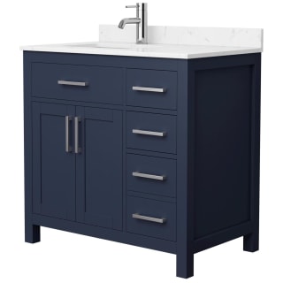 A thumbnail of the Wyndham Collection WCG242436S-UNSMXX Dark Blue / Carrara Cultured Marble Top / Brushed Nickel Hardware