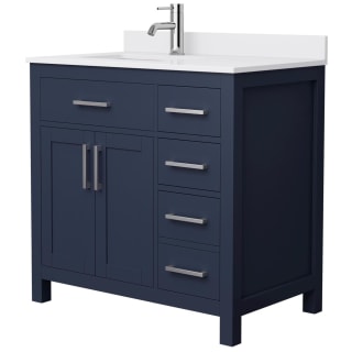 A thumbnail of the Wyndham Collection WCG242436S-UNSMXX Dark Blue / White Cultured Marble Top / Brushed Nickel Hardware