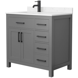 A thumbnail of the Wyndham Collection WCG242436S-UNSMXX Dark Gray / Carrara Cultured Marble Top / Matte Black Hardware