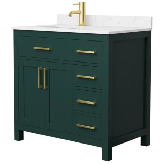 A thumbnail of the Wyndham Collection WCG242436S-UNSMXX Green / Carrara Cultured Marble Top / Brushed Gold Hardware