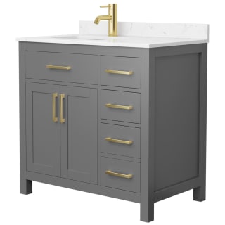 A thumbnail of the Wyndham Collection WCG242436S-UNSMXX Dark Gray / Carrara Cultured Marble Top / Brushed Gold Hardware
