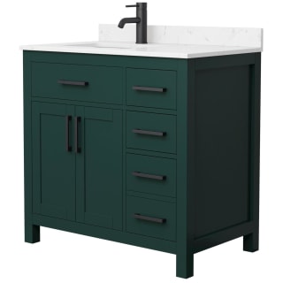 A thumbnail of the Wyndham Collection WCG242436S-UNSMXX Green / Carrara Cultured Marble Top / Matte Black Hardware