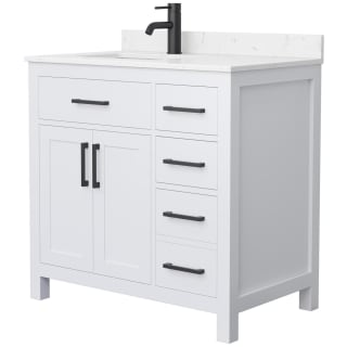A thumbnail of the Wyndham Collection WCG242436S-UNSMXX White / Carrara Cultured Marble Top / Matte Black Hardware