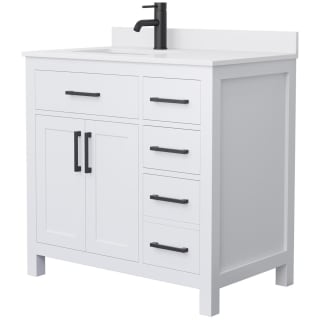 A thumbnail of the Wyndham Collection WCG242436S-UNSMXX White / White Cultured Marble Top / Matte Black Hardware