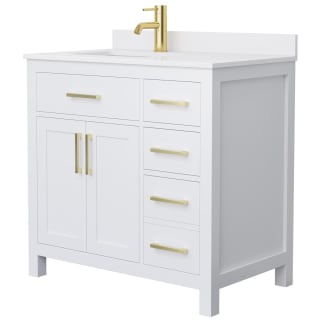 A thumbnail of the Wyndham Collection WCG242436S-UNSMXX White / White Cultured Marble Top / Brushed Gold Hardware