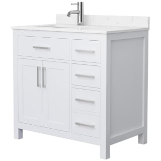 A thumbnail of the Wyndham Collection WCG242436S-UNSMXX White / Carrara Cultured Marble Top / Brushed Nickel Hardware