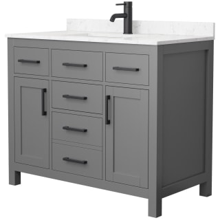 A thumbnail of the Wyndham Collection WCG242442S-UNSMXX Dark Gray / Carrara Cultured Marble Top / Matte Black Hardware