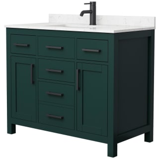 A thumbnail of the Wyndham Collection WCG242442S-UNSMXX Green / Carrara Cultured Marble Top / Matte Black Hardware