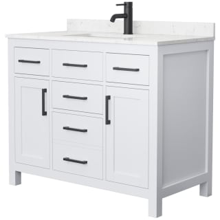 A thumbnail of the Wyndham Collection WCG242442S-UNSMXX White / Carrara Cultured Marble Top / Matte Black Hardware