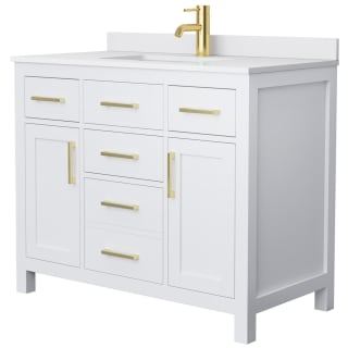 A thumbnail of the Wyndham Collection WCG242442S-UNSMXX White / White Cultured Marble Top / Brushed Gold Hardware