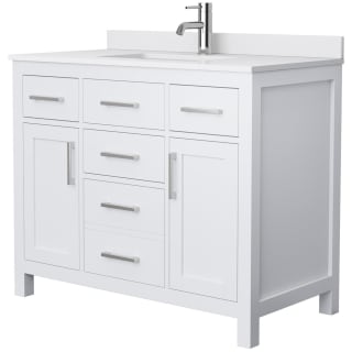 A thumbnail of the Wyndham Collection WCG242442S-UNSMXX White / White Cultured Marble Top / Brushed Nickel Hardware