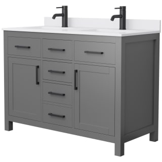 A thumbnail of the Wyndham Collection WCG242448D-UNSMXX Dark Gray / White Cultured Marble Top / Matte Black Hardware