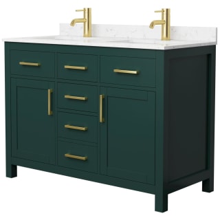 A thumbnail of the Wyndham Collection WCG242448D-UNSMXX Green / Carrara Cultured Marble Top / Brushed Gold Hardware
