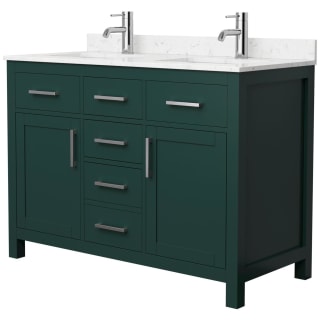 A thumbnail of the Wyndham Collection WCG242448D-UNSMXX Green / Carrara Cultured Marble Top / Brushed Nickel Hardware
