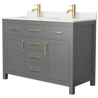 A thumbnail of the Wyndham Collection WCG242448D-UNSMXX Dark Gray / Carrara Cultured Marble Top / Brushed Gold Hardware