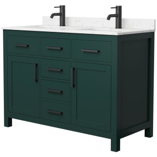 A thumbnail of the Wyndham Collection WCG242448D-UNSMXX Green / Carrara Cultured Marble Top / Matte Black Hardware