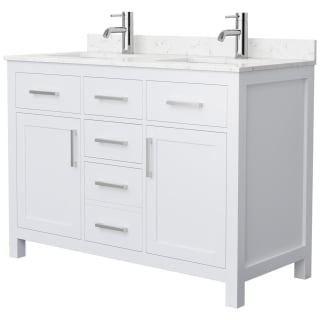 A thumbnail of the Wyndham Collection WCG242448D-UNSMXX White / Carrara Cultured Marble Top / Brushed Nickel Hardware