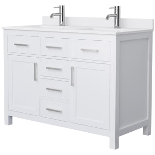 A thumbnail of the Wyndham Collection WCG242448D-UNSMXX White / White Cultured Marble Top / Brushed Nickel Hardware