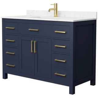 A thumbnail of the Wyndham Collection WCG242448S-UNSMXX Dark Blue / Carrara Cultured Marble Top / Brushed Gold Hardware