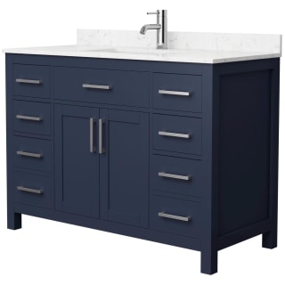 A thumbnail of the Wyndham Collection WCG242448S-UNSMXX Dark Blue / Carrara Cultured Marble Top / Brushed Nickel Hardware