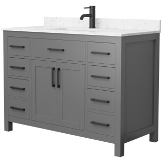 A thumbnail of the Wyndham Collection WCG242448S-UNSMXX Dark Gray / Carrara Cultured Marble Top / Matte Black Hardware