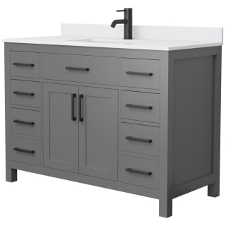 A thumbnail of the Wyndham Collection WCG242448S-UNSMXX Dark Gray / White Cultured Marble Top / Matte Black Hardware