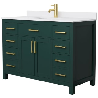 A thumbnail of the Wyndham Collection WCG242448S-UNSMXX Green / White Cultured Marble Top / Brushed Gold Hardware