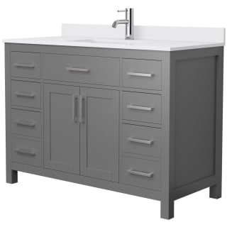 A thumbnail of the Wyndham Collection WCG242448S-UNSMXX Dark Gray / White Cultured Marble Top / Brushed Nickel Hardware