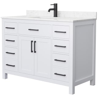 A thumbnail of the Wyndham Collection WCG242448S-UNSMXX White / Carrara Cultured Marble Top / Matte Black Hardware