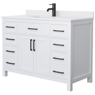 A thumbnail of the Wyndham Collection WCG242448S-UNSMXX White / White Cultured Marble Top / Matte Black Hardware