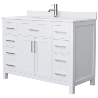 A thumbnail of the Wyndham Collection WCG242448S-UNSMXX White / White Cultured Marble Top / Brushed Nickel Hardware
