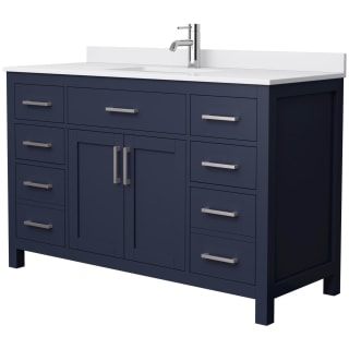 A thumbnail of the Wyndham Collection WCG242454S-UNSMXX Dark Blue / White Cultured Marble Top / Brushed Nickel Hardware