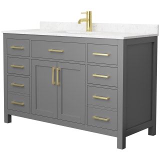 A thumbnail of the Wyndham Collection WCG242454S-UNSMXX Dark Gray / Carrara Cultured Marble Top / Brushed Gold Hardware